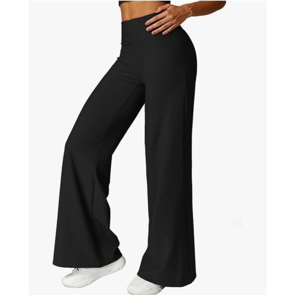 MOOSLOVER Women's High Waisted Wide Leg Yoga Pants, Comfy Stretchy Loose Pants